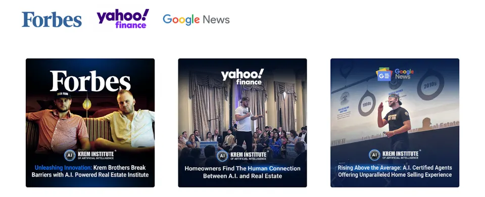 Krem Institute of AI featured in Forbes, Yahoo Finance and Google News