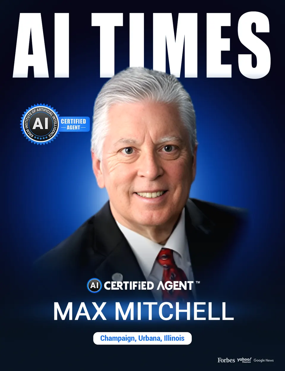 Max Mitchell on the cover of AI Times Magazine