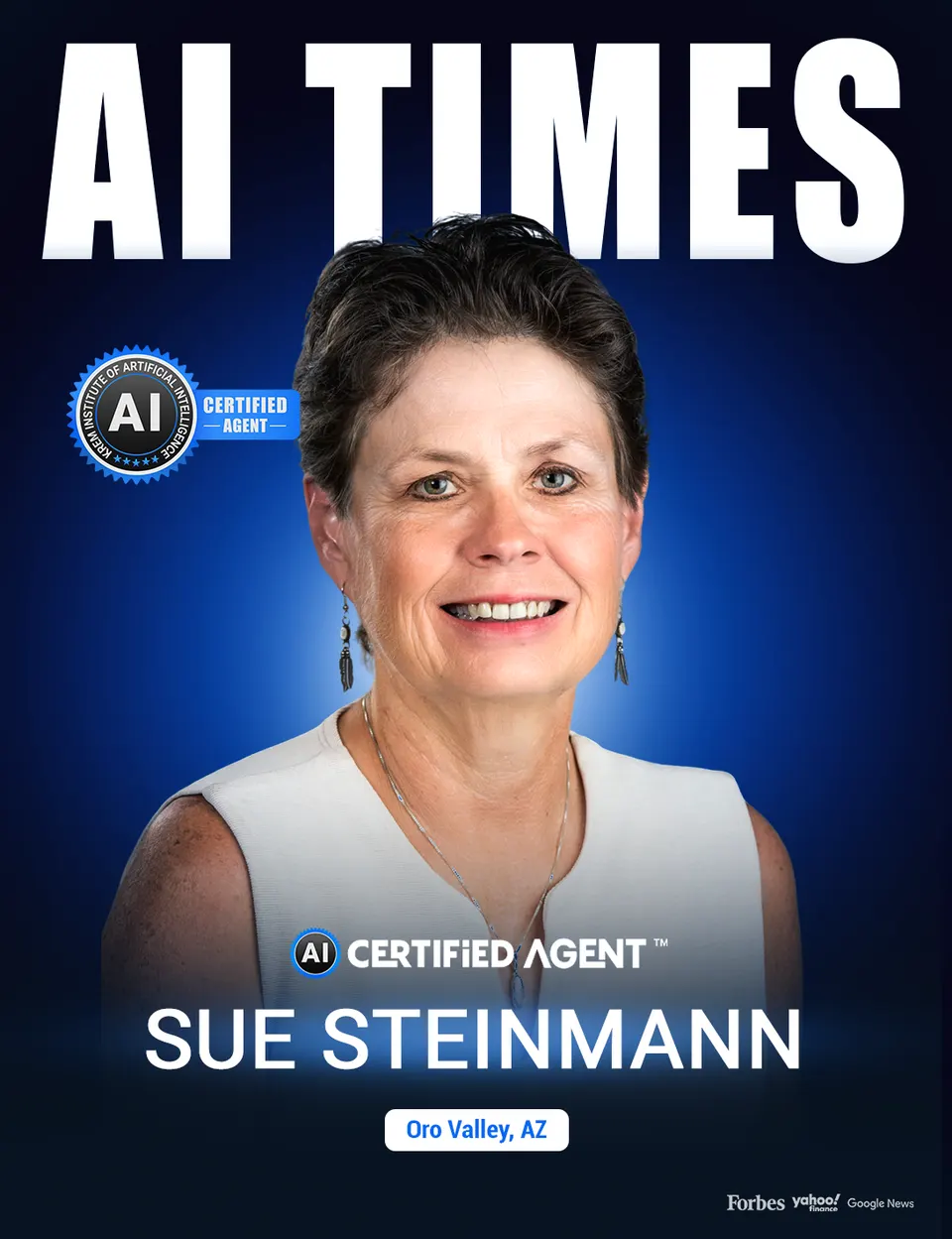 Sue Steinmann on the cover of AI Times Magazine