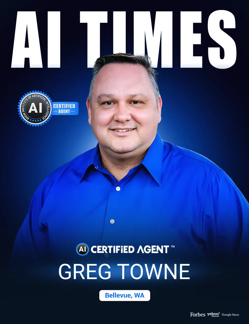 Greg Towne on the cover of AI Times Magazine