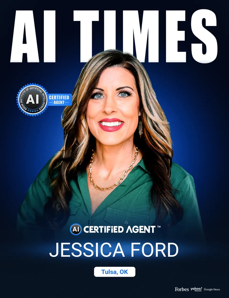 Jessica Ford on the cover of AI Times Magazine